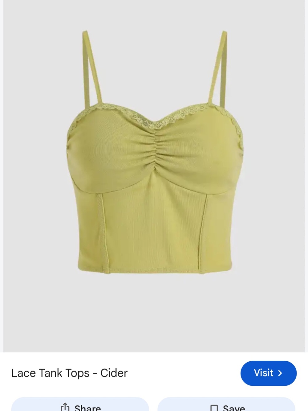 Cider Lace-Trim Lime Cropped Cami